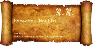 Marecsek Matild névjegykártya